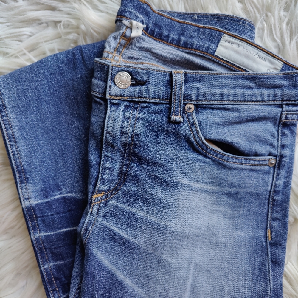 RAG & BONE Distressed Cropped Jean Denim Size 29 Color Ensenada